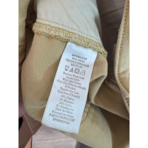 Everlane Yellow/Khaki Cropped Straight Pants size 20 - Picture 6 of 6